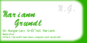 mariann grundl business card